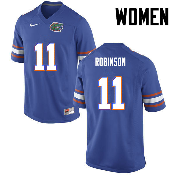 Women Florida Gators #11 Demarcus Robinson College Football Jerseys-Blue